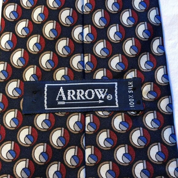Vintage Arrow Mens Tie 100% Silk Blue/red/white - Picture 3 of 4